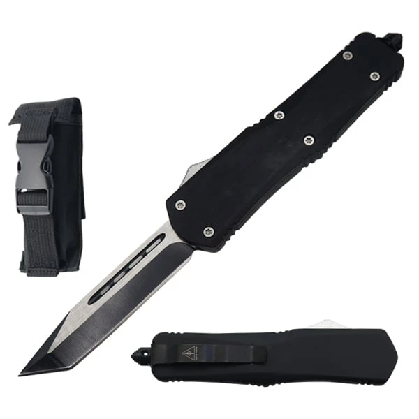 9" Black Tactical Recon OTF Combat Tanto Blade Knife 3 9" Black Tactical Recon OTF Combat Tanto Blade Knife