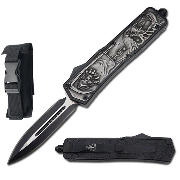 8" Stonewash Grim Reaper Automatic OTF Knife 3 8" Stonewash Grim Reaper Automatic OTF Knife