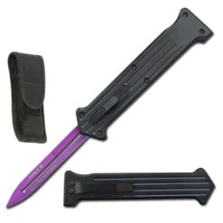 8.75" Purple Blade Double Action JOKER OTF Automatic Knife