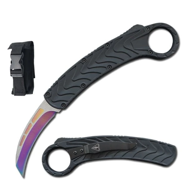 Rainbow Finish Blade Tactical Auto Karambit Dual Action OTF Knife 3 Rainbow Finish Blade Tactical Auto Karambit Dual Action OTF Knife