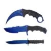 3 Pc Combo CSGO Blue Tactical Fixed Blade Knife Set - Karambit, Huntsman, Combat Knife -Knife Sales Store 20 099BL3 1