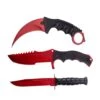 3 Pc Combo CSGO Red Tactical Fixed Blade Knife Set - Karambit, Huntsman, Combat Knife 2 3 Pc Combo CSGO Red Tactical Fixed Blade Knife Set - Karambit, Huntsman, Combat Knife -Knife Sales Store 20 099RD3 1