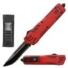 9" Automatic Dual Action Red Pitbull OTF Serrated Blade Knife -Knife Sales Store 228RD