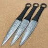 Pack Of 3 Damascus Throwing Kunai Knife, Sharp Throwers - 12 Inches 1 Pack Of 3 Damascus Throwing Kunai Knife, Sharp Throwers - 12 Inches -Knife Sales Store DM1118TH