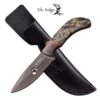 Elk Ridge 7.75 Inch Fixed Blade Hunting Knife Camo Coated Wood Handle -Knife Sales Store ER554CA