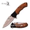 Elk Ridge Folding Pocket Knife Burl Wood Handle And Black G10 Bolster -Knife Sales Store ER566SBW