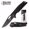 Elite Tactical Manual Folding Pocket Knife Black Carbon Fiber Handle -Knife Sales Store ET 1013