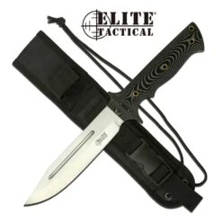 Elite Tactical Bowie Knife12 Inch Fixed Blade Knife Micarta Handle