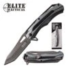 Elite Tactical Manual Folding Pocket Knife Gray Aluminum And G10 Handle -Knife Sales Store ET 1026 GYCS