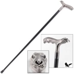 36" Eagle Head T Style Handle Steel Metal Gentlemen Walking Cane Stick
