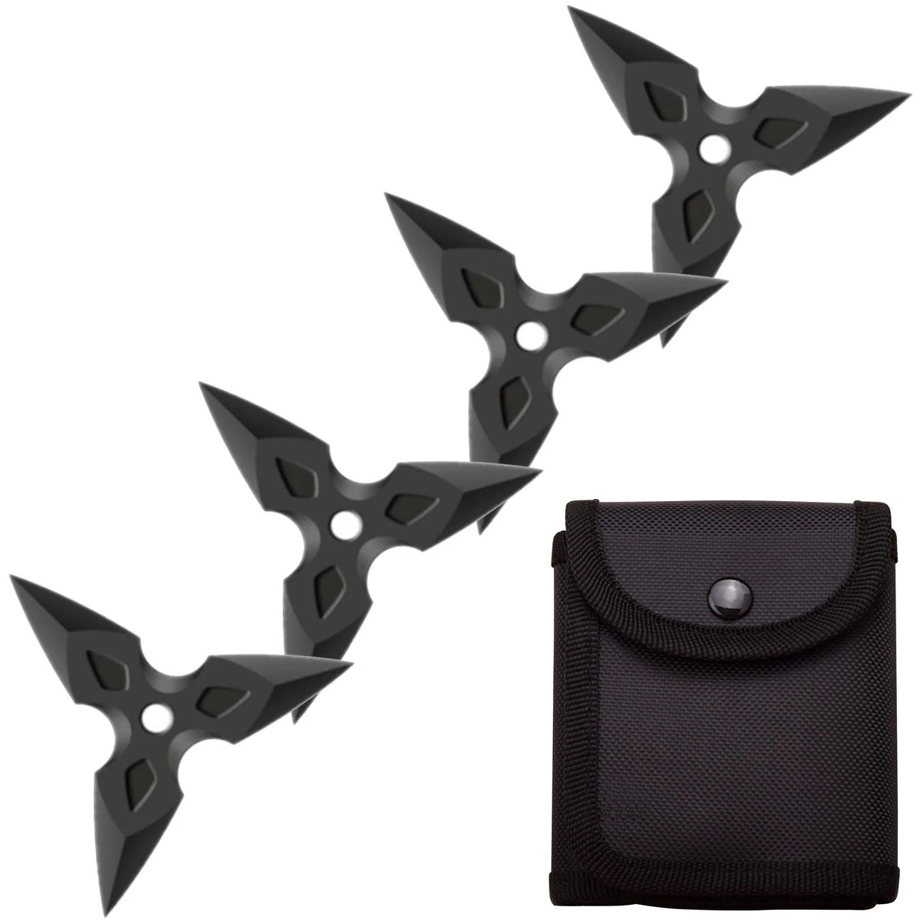 4 Pc Black Three-Pointed Triangle Throwing Ninja Stars Shuriken 3 4 Pc Black Three-Pointed Triangle Throwing Ninja Stars Shuriken
