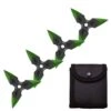 4 Pc Black/Green Finish Three-Pointed Triangle Throwing Ninja Stars Shuriken -Knife Sales Store FL20704 3