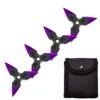 4 Pc Black/Purple Finish Three-Pointed Triangle Throwing Ninja Stars Shuriken -Knife Sales Store FL20704 6