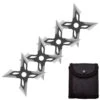 4 Pc Black/Satin Finish Four-Pointed X Throwing Ninja Stars Shuriken -Knife Sales Store FL20706 2