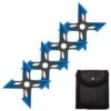 4 Pc Black/Blue Finish Four-Pointed X Throwing Ninja Stars Shuriken -Knife Sales Store FL20706 5