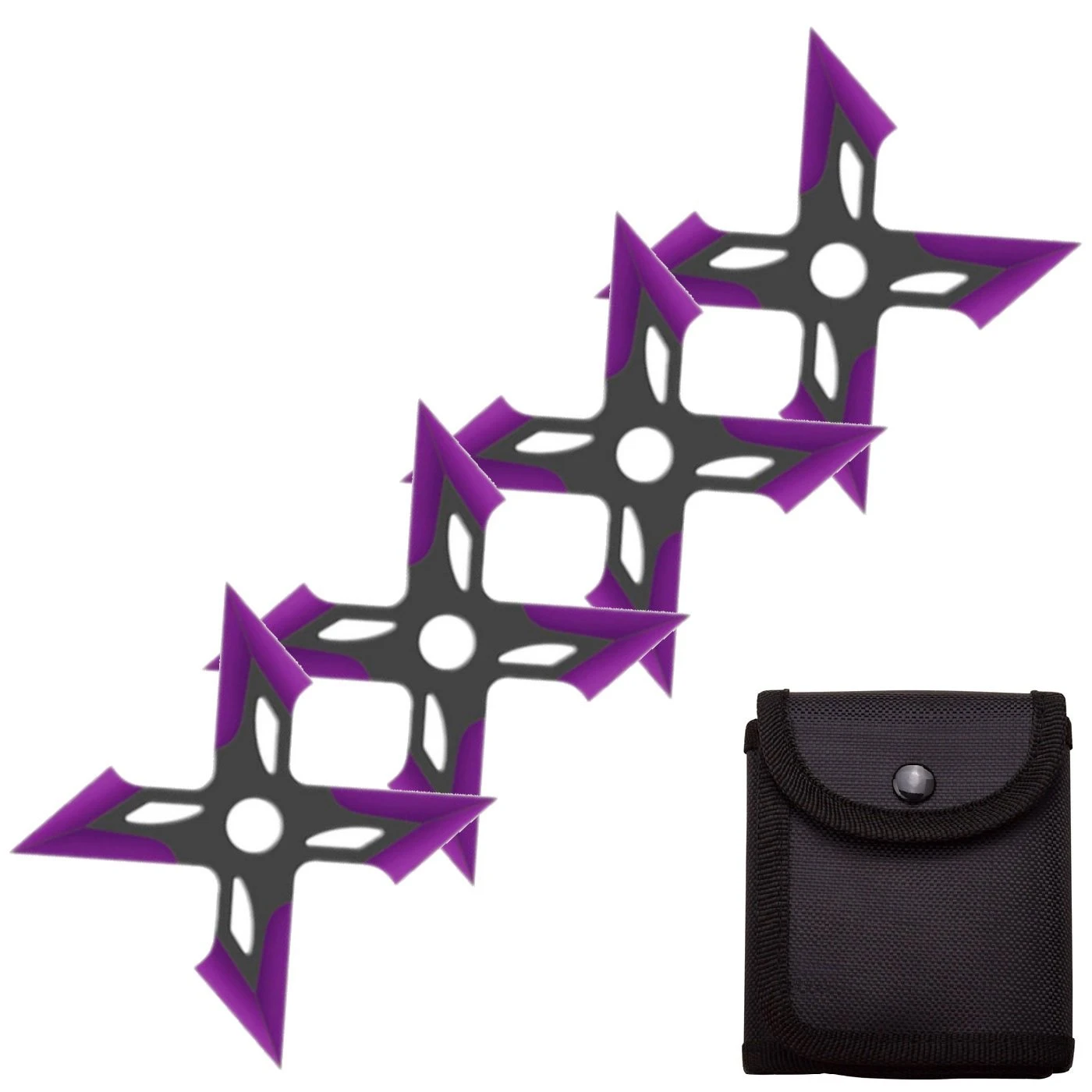 4 Pc Black/Purple Finish Four-Pointed X Throwing Ninja Stars Shuriken 3 4 Pc Black/Purple Finish Four-Pointed X Throwing Ninja Stars Shuriken