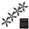 4 PC Set Black Ninja Throwing Stars Anime Shuriken Knife Curve Blade Five-Sided
