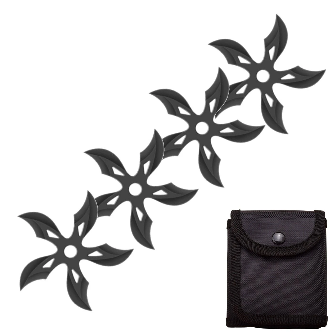 4 PC Set Black Ninja Throwing Stars Anime Shuriken Knife Curve Blade Five-Sided 3 4 PC Set Black Ninja Throwing Stars Anime Shuriken Knife Curve Blade Five-Sided