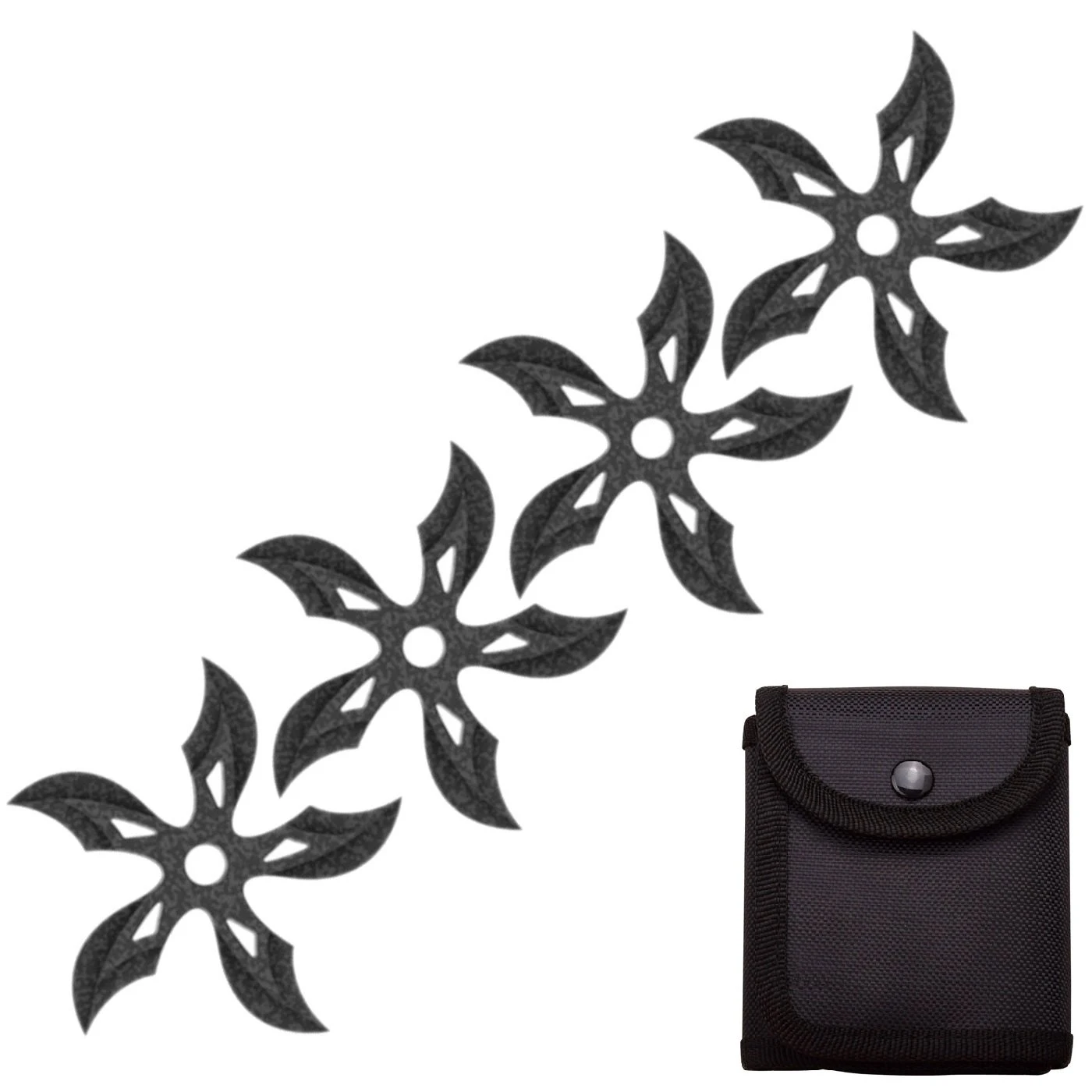 4 PC Set Stonewash Finish Ninja Throwing Stars Shuriken Knife Curve Blade Five-Sided 3 4 PC Set Stonewash Finish Ninja Throwing Stars Shuriken Knife Curve Blade Five-Sided