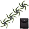 4 PC Set Black/Green Finish Cyclone Ninja Throwing Stars Shuriken Knife Five-Sided 2 4 PC Set Black/Green Finish Cyclone Ninja Throwing Stars Shuriken Knife Five-Sided -Knife Sales Store FL20709 3