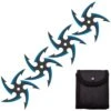 4 PC Set Black/Blue Finish Cyclone Ninja Throwing Stars Shuriken Knife Five-Sided -Knife Sales Store FL20709 5