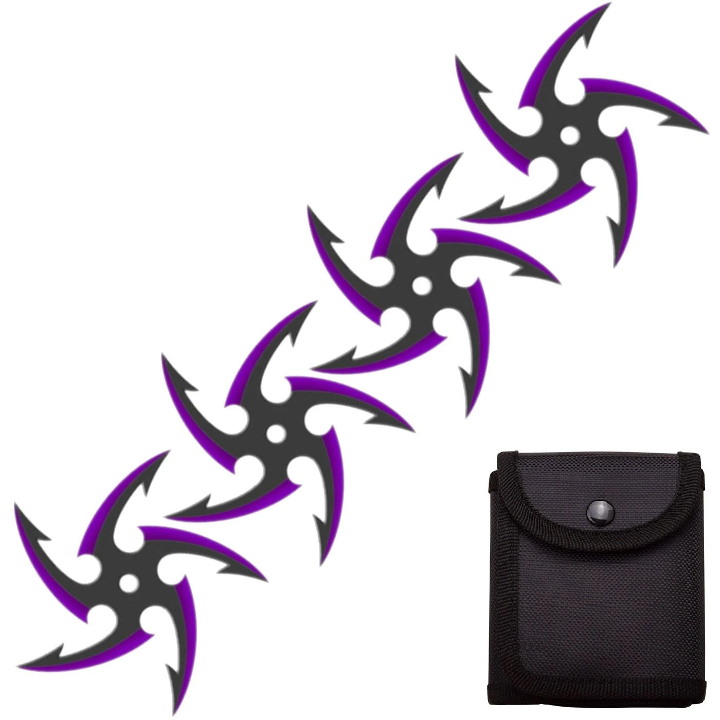 4 PC Set Black/PurpleFinish Cyclone Ninja Throwing Stars Shuriken Knife Five-Sided 2 4 PC Set Black/PurpleFinish Cyclone Ninja Throwing Stars Shuriken Knife Five-Sided