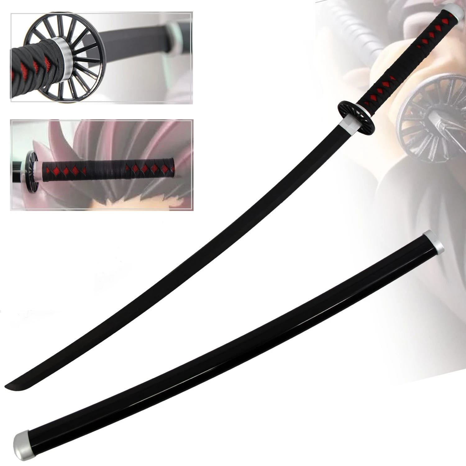 40" ABS Plastic Blade Tanjiro Kamado Nichirin Katana Sword Demon Anime 3 40" ABS Plastic Blade Tanjiro Kamado Nichirin Katana Sword Demon Anime