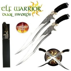 Elf Warrior Swords With Plaque