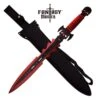 Fantasy Master 27 Inch Short Sword With Red Skull Handle 1 Fantasy Master 27 Inch Short Sword With Red Skull Handle -Knife Sales Store FM681RD