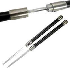 26.75 Inch Twin Ninja Fighting Sword With Black Metal Sheath