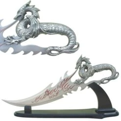 Fire Dragon Fantasy Knife With Display Stand
