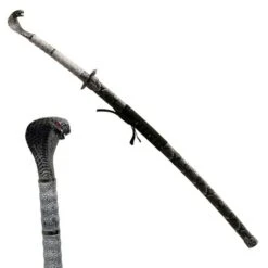 Simulated Snake Skin Katana With Viper Head Pommel
