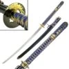 Blue And Gold Samurai Katana Sword With Tanto Blade 2 Blue And Gold Samurai Katana Sword With Tanto Blade -Knife Sales Store JS647BL