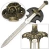 Medieval Barbarian Antiquated Sword With Wall Display Plaque 2 Medieval Barbarian Antiquated Sword With Wall Display Plaque -Knife Sales Store KA20W