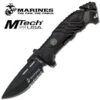 5 Inch US Marines 4.5MM Blade Spring Assisted Folder Knife With Black Handle -Knife Sales Store MA1023BK