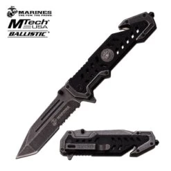 MTech USA Marines Tactical Spring Assisted Knife Stone Wash