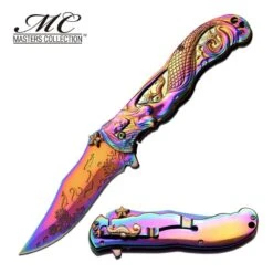 Master Collection Ballistic Rainbow Mermaid Spring Assisted Folding Knife