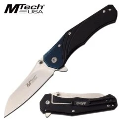 Mtech USA G10 Handle Manual Folding Pocket Knife Black Blue