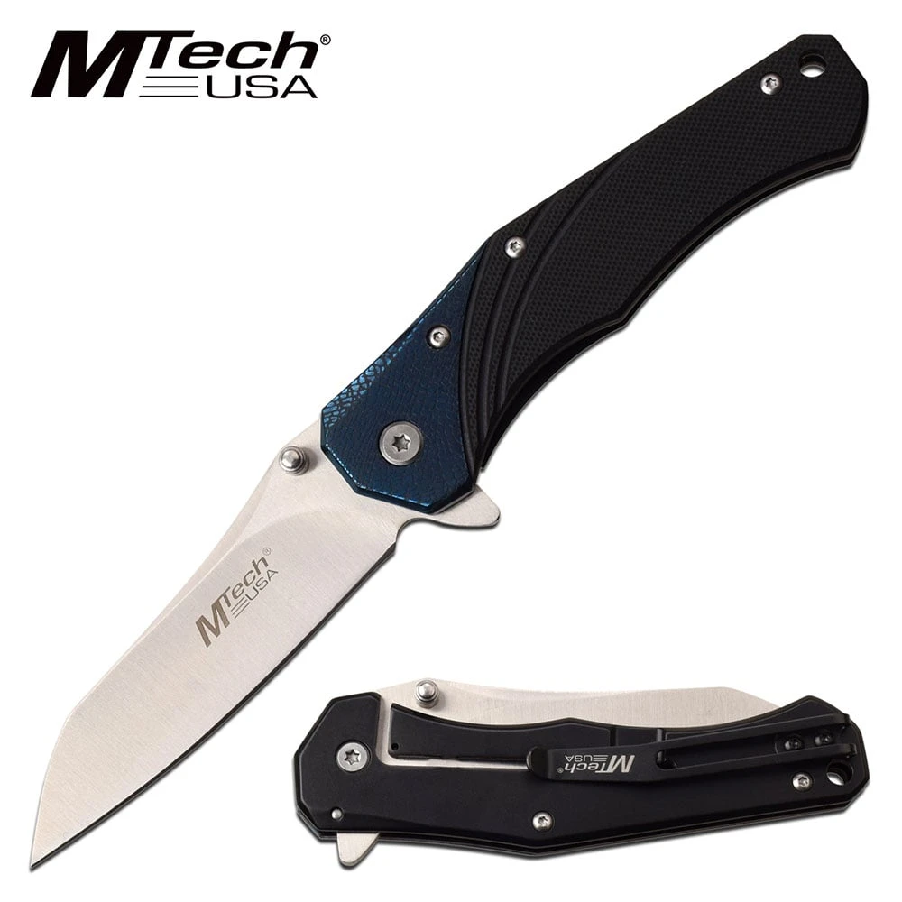 Mtech USA G10 Handle Manual Folding Pocket Knife Black Blue 3 Mtech USA G10 Handle Manual Folding Pocket Knife Black Blue