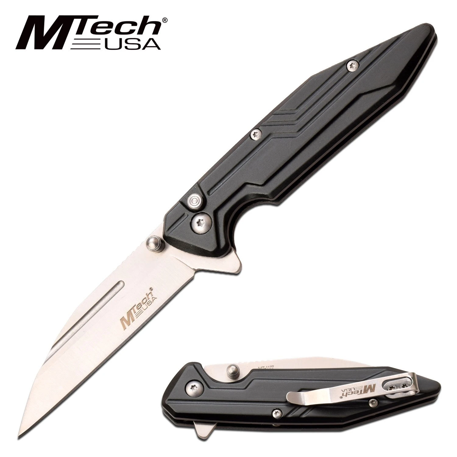 Mtech 7 Inch Manual Folding Pocket Knife Black Aluminum Handle 3 Mtech 7 Inch Manual Folding Pocket Knife Black Aluminum Handle