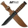 12" Mtech Combat Knife With Wood Handle & Leather Sheath -Knife Sales Store MT122