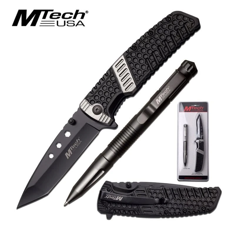 MTech USA Folding Pocket Knife And Self Defense Tactical Pen Kit 3 MTech USA Folding Pocket Knife And Self Defense Tactical Pen Kit