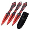 Perfect Point 8.5 Inch Black Red Throwing Knives 3 Piece Set