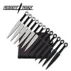 8.5" Kunai Style Throwing Knife Set Of 12 - Silver Black 2 8.5" Kunai Style Throwing Knife Set Of 12 - Silver Black -Knife Sales Store RC08612.2