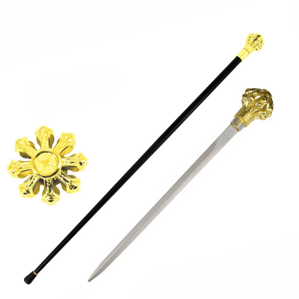 Golden Crown Knob Walking Cane Sword 3 Golden Crown Knob Walking Cane Sword