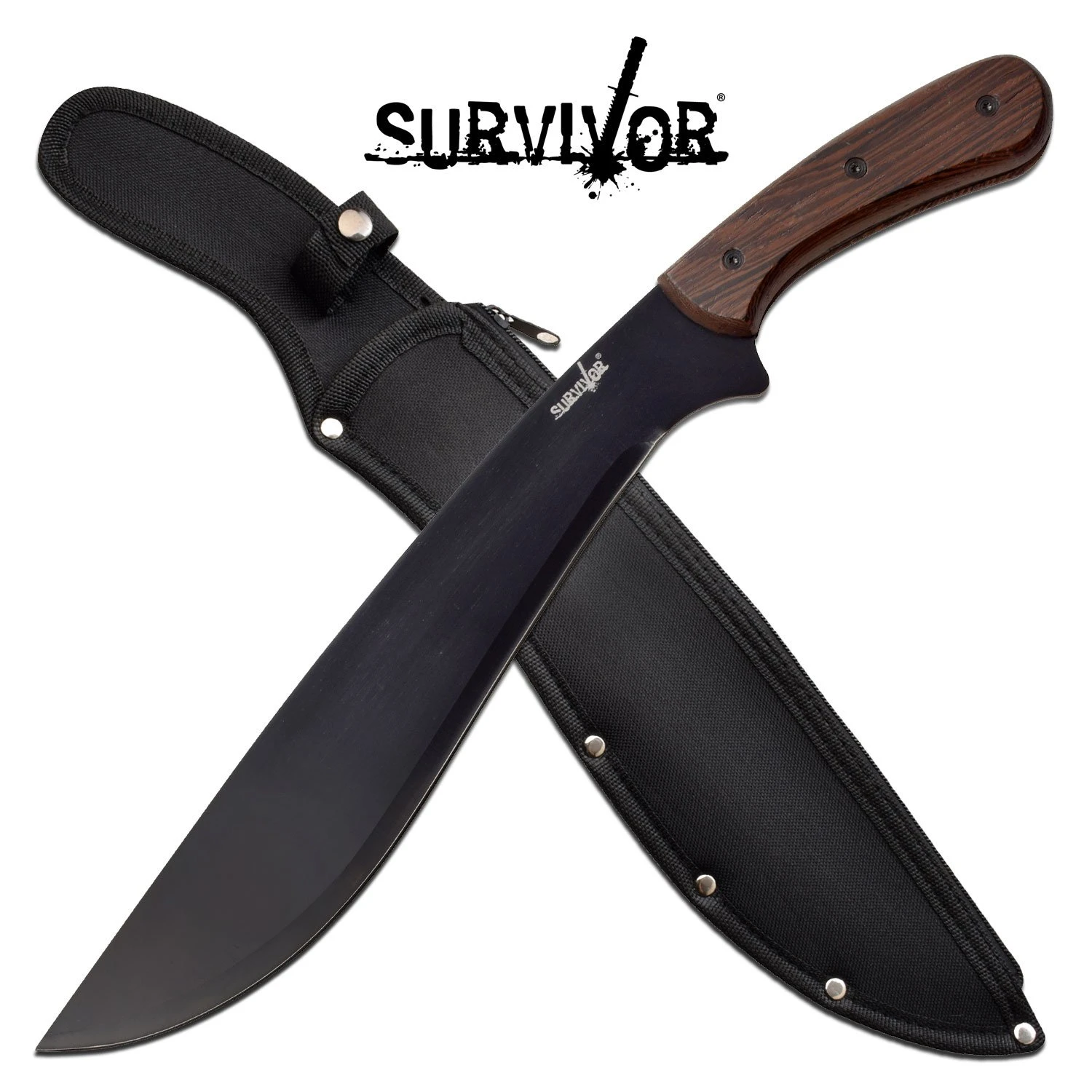 Survivor 22 Inch Machete Survival Knife With Wood Handle And Sheath 3 Survivor 22 Inch Machete Survival Knife With Wood Handle And Sheath