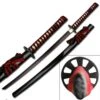 Black Samurai Sword With Black Red Cord Wrap Handle -Knife Sales Store SW519B