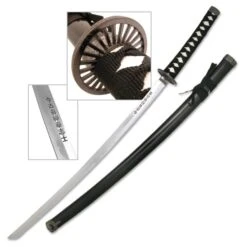 Samurai Katana Sword With Spoke Guard - Black