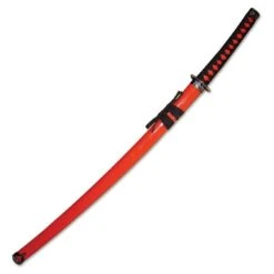 Samurai Katana Sword With Spoke Guard - Red