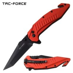 Tac Force Tactical Knife Tanto Blade Spring Assisted Knife Red